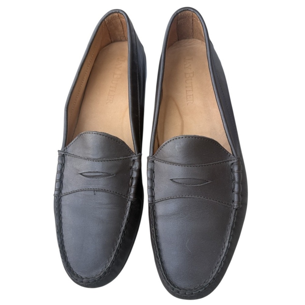 Jay Butler Leather Cromwell Penny Loafers Mens Size 14 Dark Brown